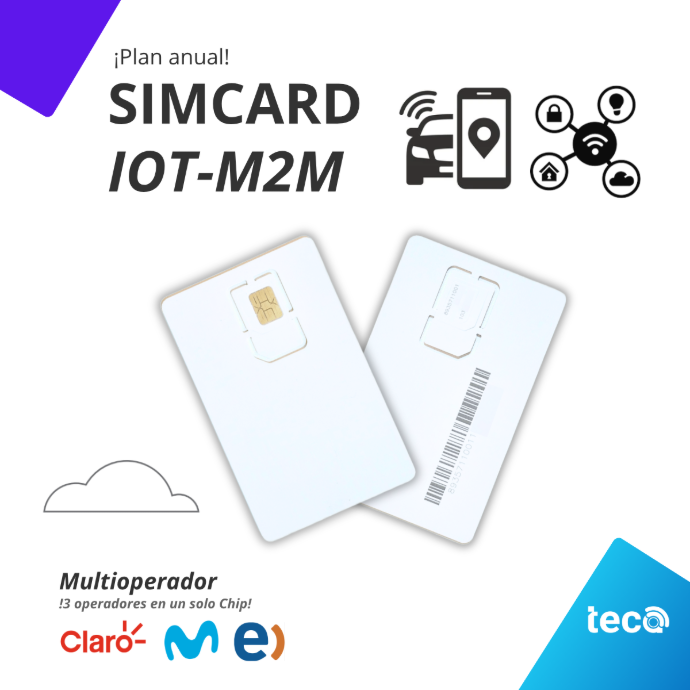 ¡Nuevo! PLAN SIMCARD IoT-M2M (ANUAL) Multioperador Movistar(Integratel)-Claro-Entel 60MB / Mes