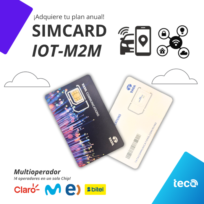 ¡Nuevo! PLAN SIMCARD IoT-M2M (ANUAL) Multioperador Movistar-Claro-Entel-Bitel 60MB/Mes